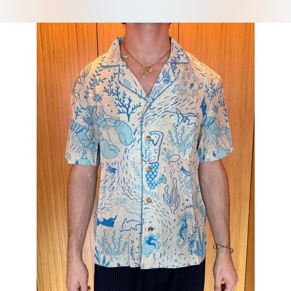 Tombolo Hawaiian Aloha Button Shirt Size Medium